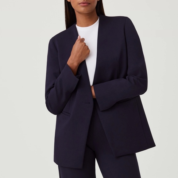 SPANX Perfect Collarless Blazer In Navy - Picture 1 of 5